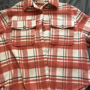 Virgins Saints & Angels Pink and White Plaid Shirt